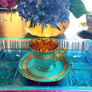 Legle Porcelaine d’Art Limoges France
(Pimili Incrustation or Veritable) Cup/Scr